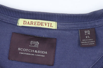 Mens UK Size XL Scotch & Soda Blue Pullover Sweatshirt