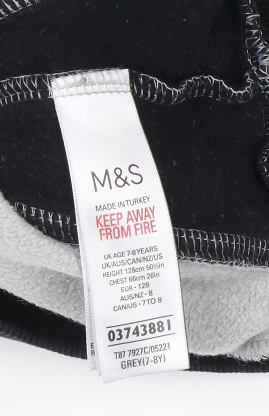 Boys UK Size 7-8 Years Marks and Spencer Grey Pullover Hoodie