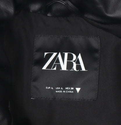 Womens UK Size L Zara Black Puffer Jacket