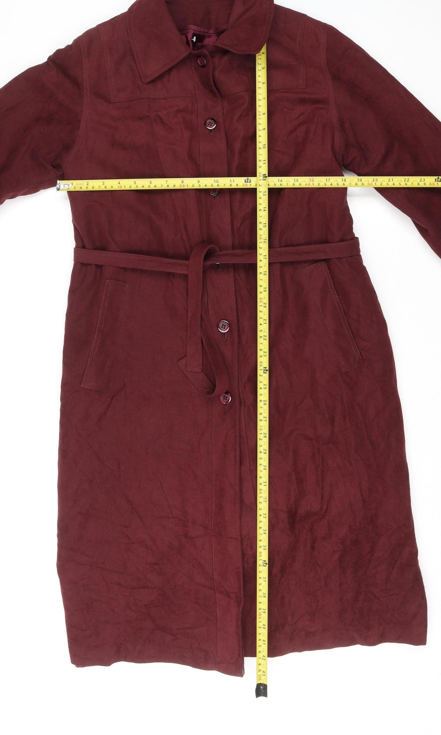 Womens UK Size 12 Forecaster of Boston Red Overcoat