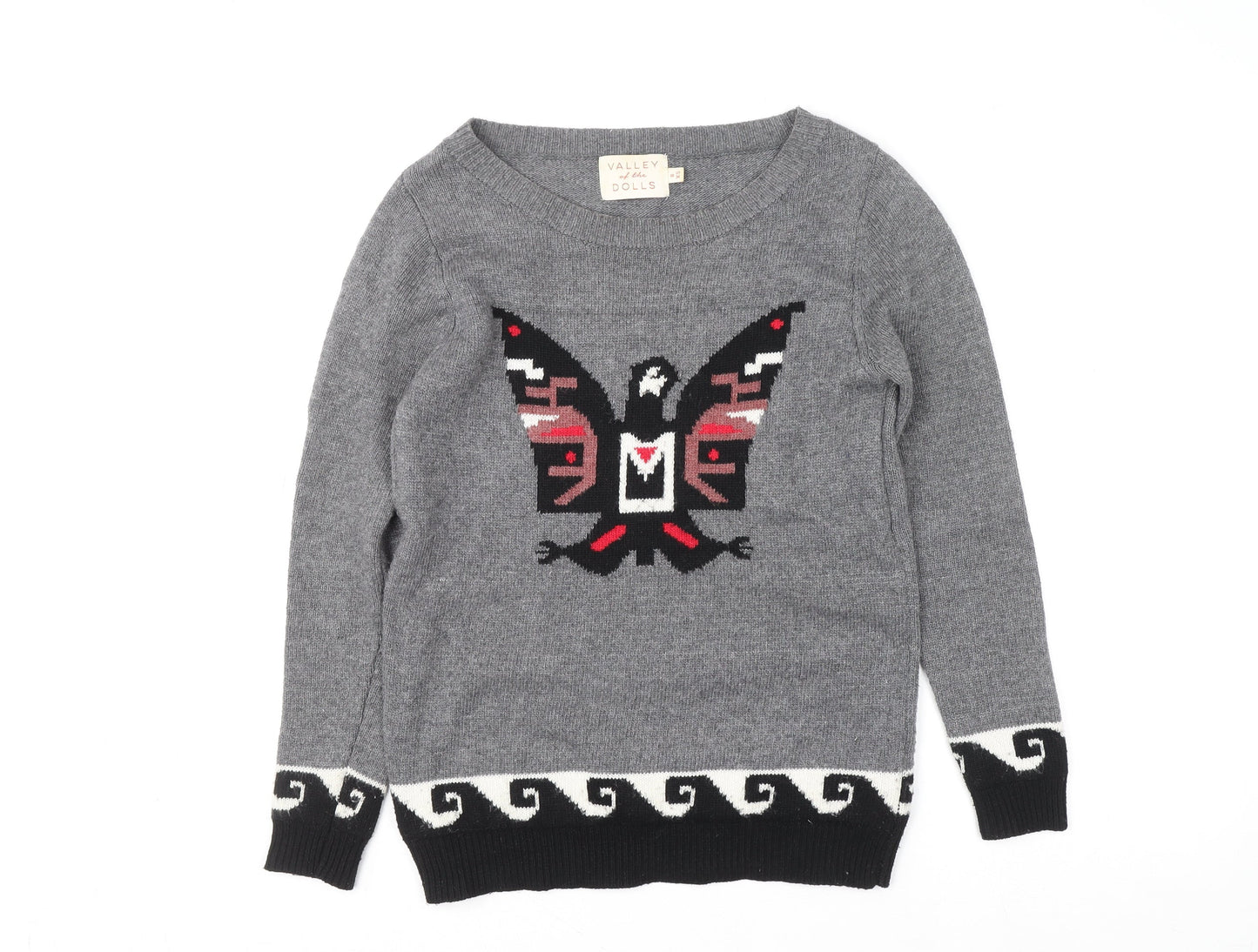 Womens UK Size XS Valley of the Dolls Grey Pullover Jumper