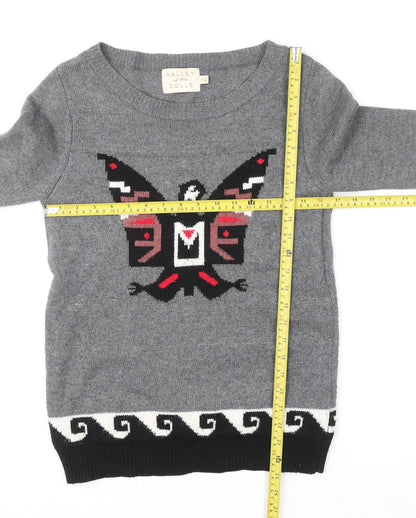 Womens UK Size XS Valley of the Dolls Grey Pullover Jumper