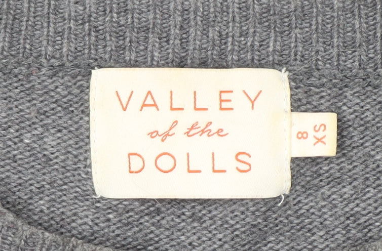 Womens UK Size XS Valley of the Dolls Grey Pullover Jumper