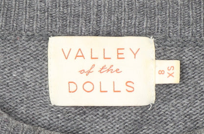 Womens UK Size XS Valley of the Dolls Grey Pullover Jumper