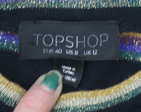 Womens UK Size 12 Topshop Black Pullover Jumper