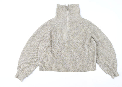 Womens UK Size 12 Pull & Bear Beige Pullover Jumper