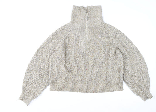 Womens UK Size 12 Pull & Bear Beige Pullover Jumper