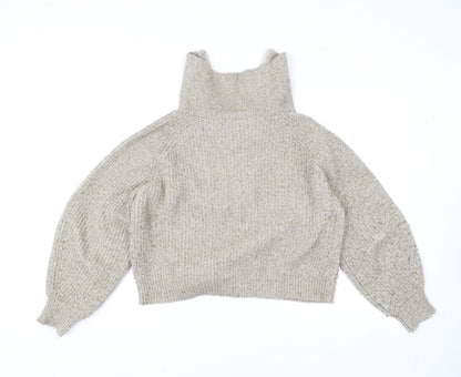 Womens UK Size 12 Pull & Bear Beige Pullover Jumper