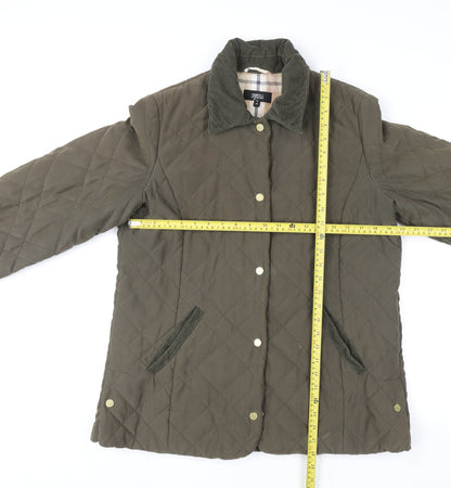 Womens UK Size 14 Marks and Spencer Green Quilted Coat
