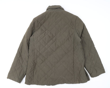 Womens UK Size 14 Marks and Spencer Green Quilted Coat