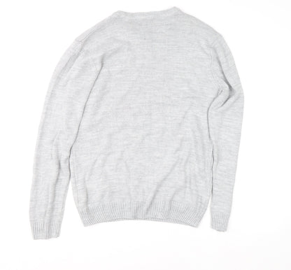 Mens UK Size L boohooMAN Grey Pullover Jumper