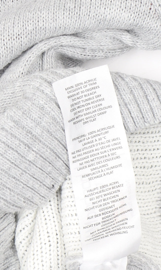 Mens UK Size L boohooMAN Grey Pullover Jumper