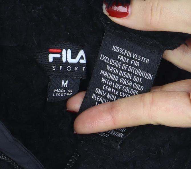 Womens UK Size M FILA Black Basic Jacket