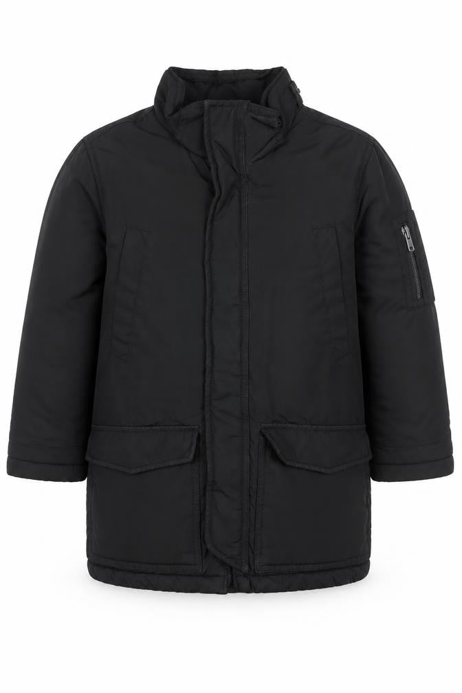 H&M Boys Black Mid-Length Puffer Jacket Coat 6 Years Winter Lined