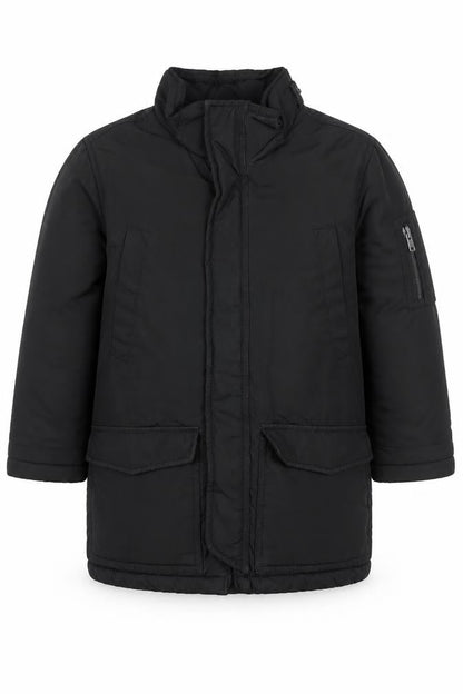 H&M Boys Black Mid-Length Puffer Jacket Coat 6 Years Winter Lined