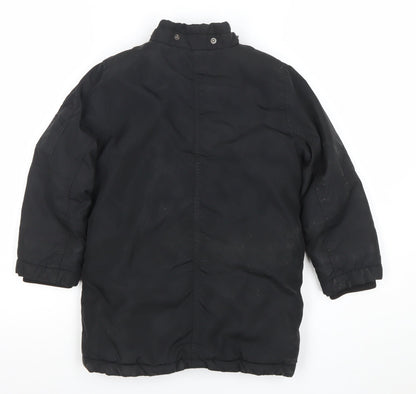 H&M Boys Black Mid-Length Puffer Jacket Coat 6 Years Winter Lined