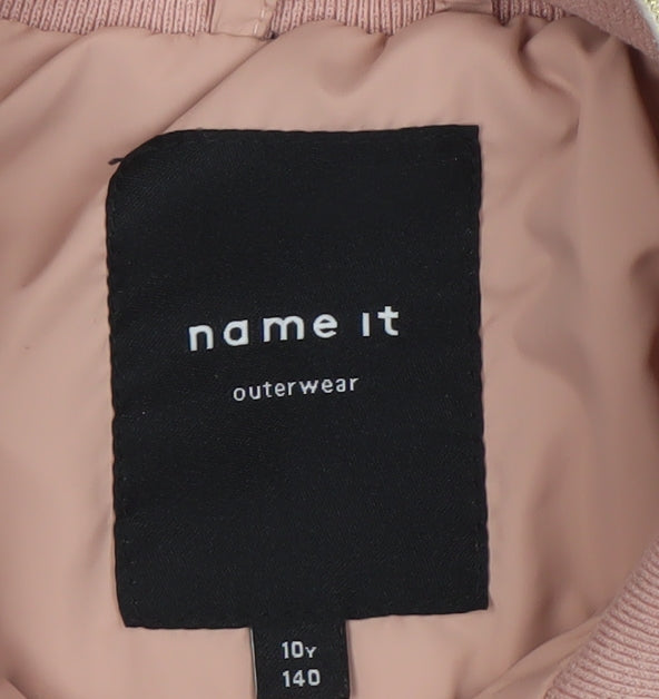Girls UK Size 10 Years name it Pink Quilted Coat