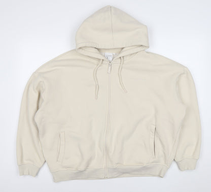 Womens UK Size 12 USA Pro Beige Full Zip Hoodie