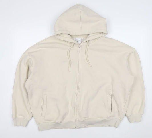Womens UK Size 12 USA Pro Beige Full Zip Hoodie