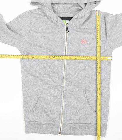 Womens UK Size M Getting Dirty Grey Full Zip Hoodie