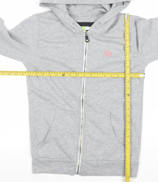 Womens UK Size M Getting Dirty Grey Full Zip Hoodie
