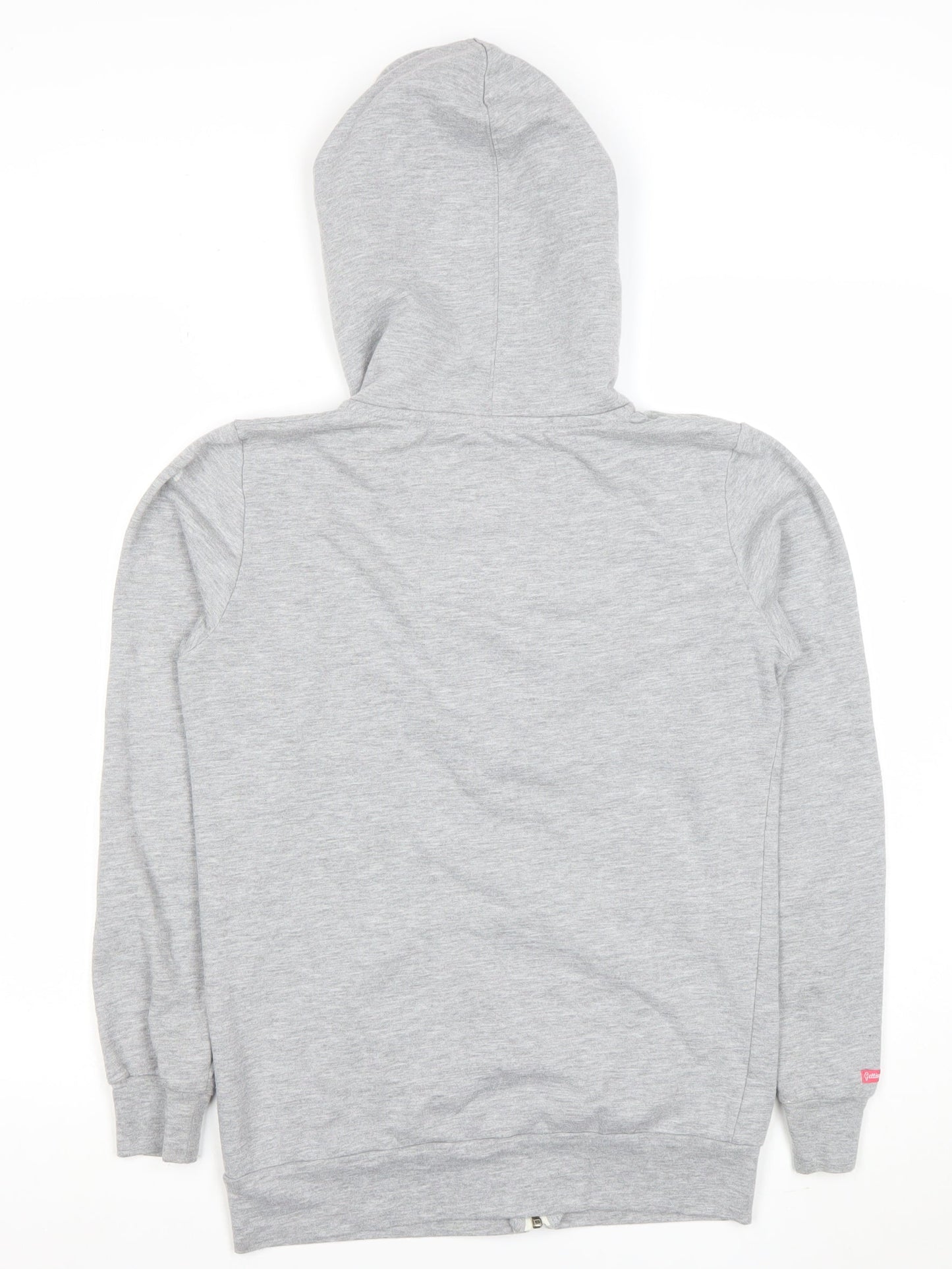 Womens UK Size M Getting Dirty Grey Full Zip Hoodie