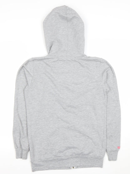 Womens UK Size M Getting Dirty Grey Full Zip Hoodie