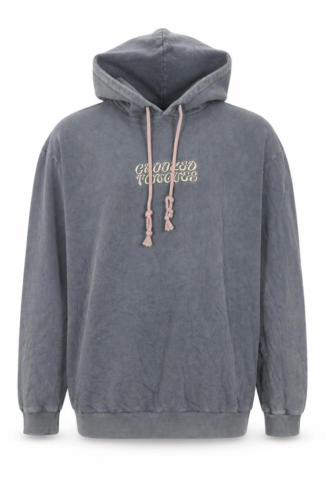 Womens UK Size M Crooked Tongues Grey Pullover Hoodie