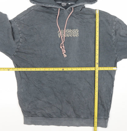 Womens UK Size M Crooked Tongues Grey Pullover Hoodie