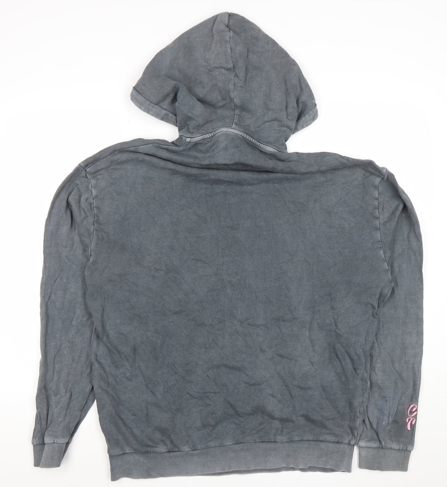 Womens UK Size M Crooked Tongues Grey Pullover Hoodie
