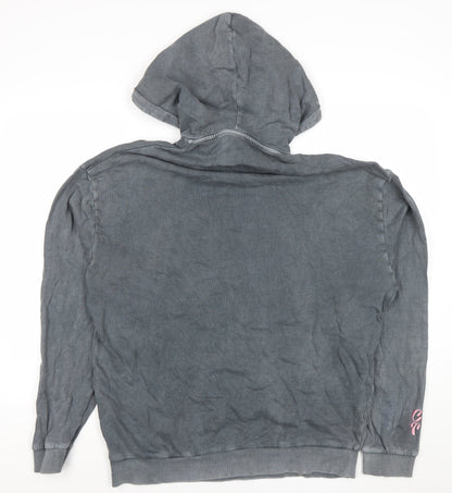 Womens UK Size M Crooked Tongues Grey Pullover Hoodie