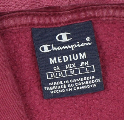 Mens UK Size M Champion Red Pullover Hoodie