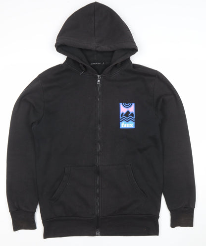 Mens UK Size S Friend or Faux Black Full Zip Hoodie