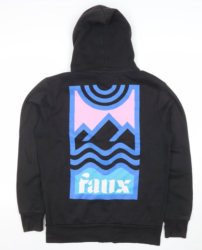 Mens UK Size S Friend or Faux Black Full Zip Hoodie