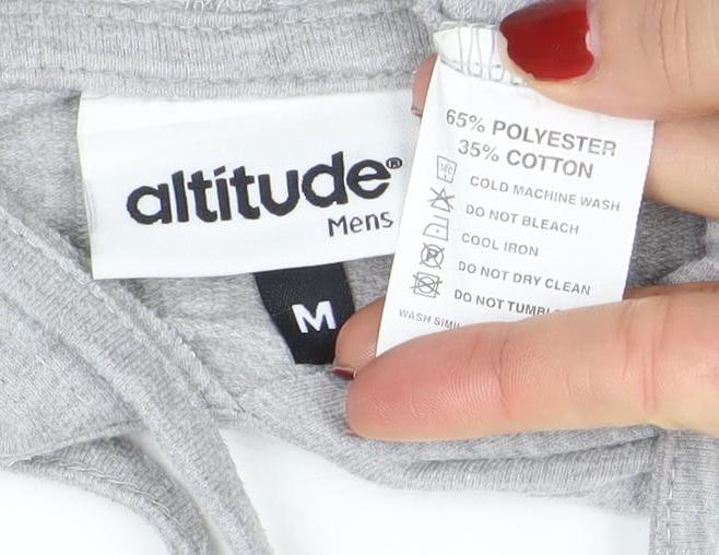 Mens UK Size M Altitude Grey Pullover Hoodie