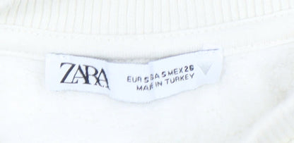 Womens UK Size S Zara Ivory Pullover Sweatshirt
