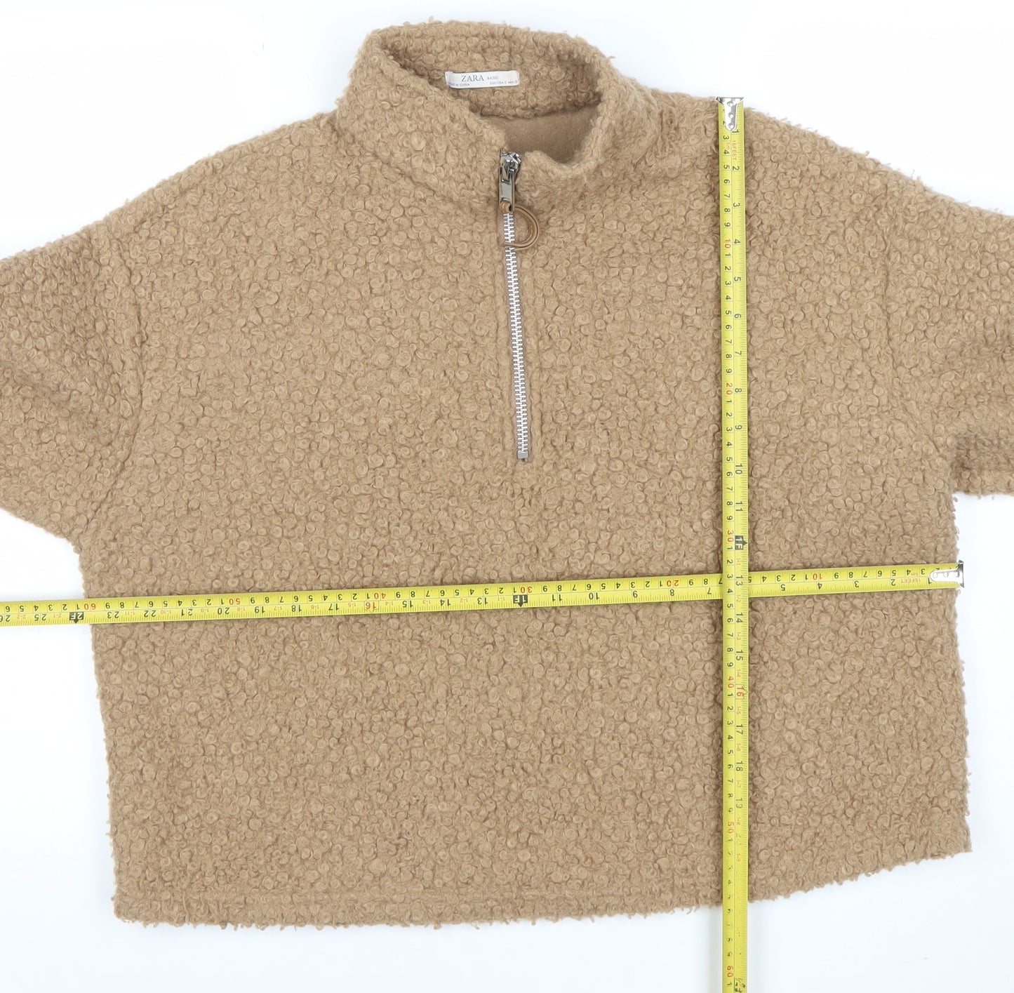 Womens UK Size S Zara Beige Pullover Sweatshirt