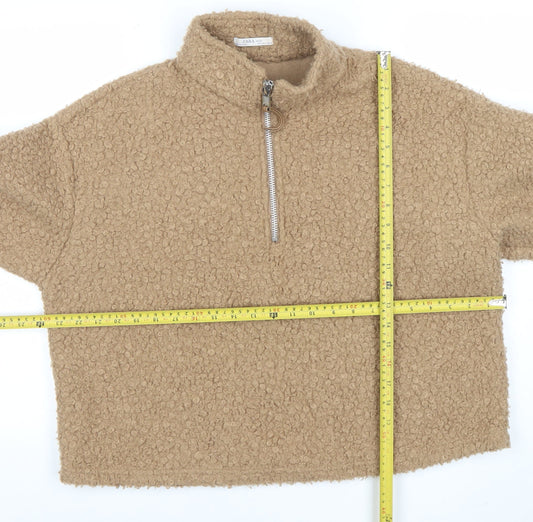 Womens UK Size S Zara Beige Pullover Sweatshirt