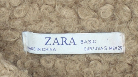 Womens UK Size S Zara Beige Pullover Sweatshirt