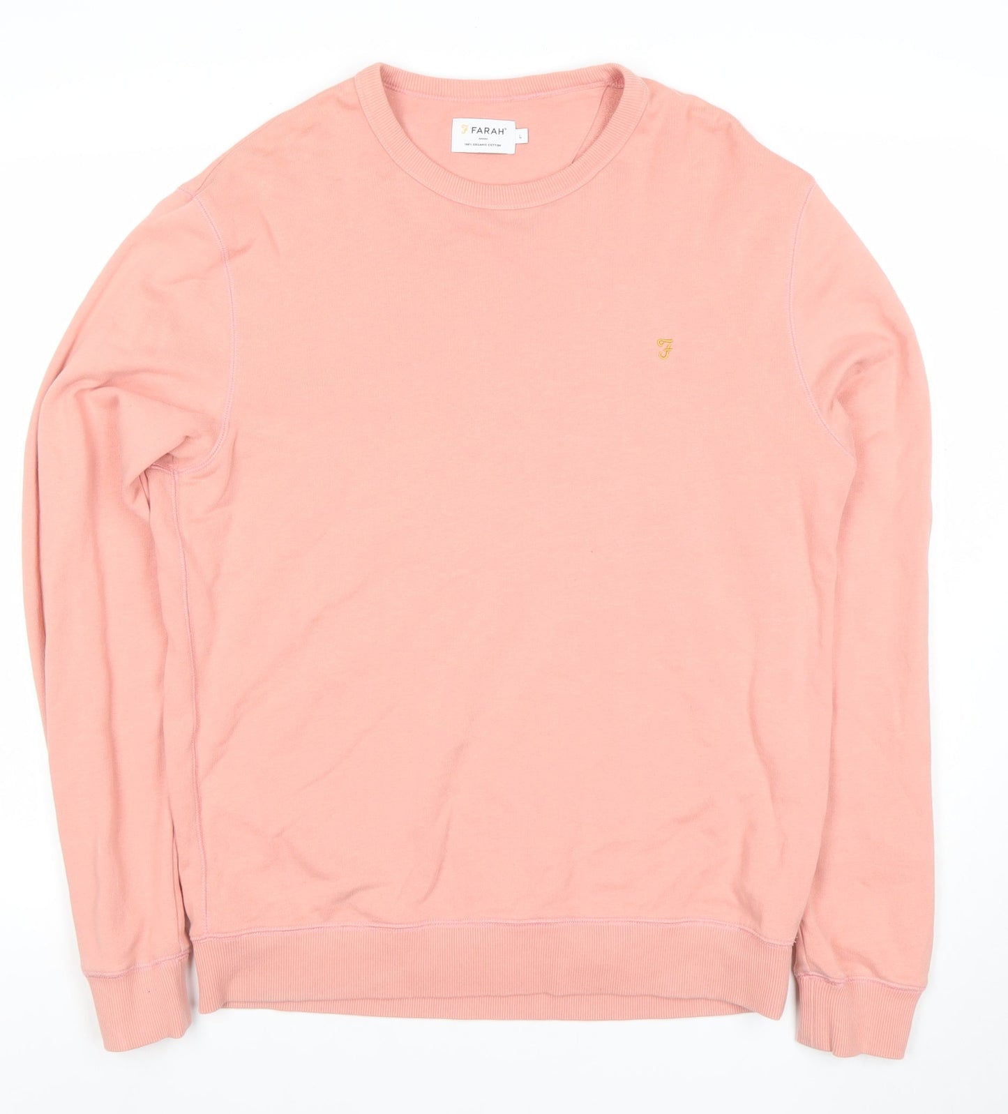 Mens UK Size L Farah Pink Pullover Sweatshirt