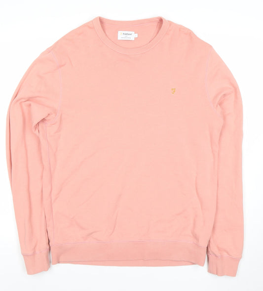 Mens UK Size L Farah Pink Pullover Sweatshirt