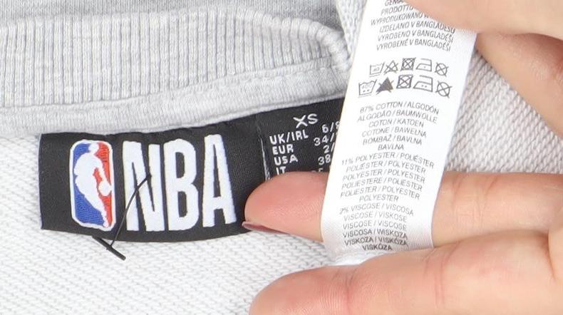 Womens UK Size XS NBA Grey Pullover Sweatshirt
