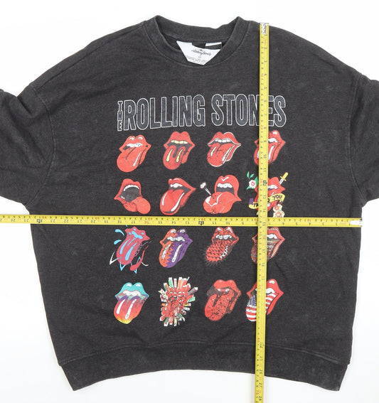 Womens UK Size XS The Rolling Stones Black Pullover Sweatshirt