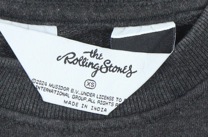 Womens UK Size XS The Rolling Stones Black Pullover Sweatshirt