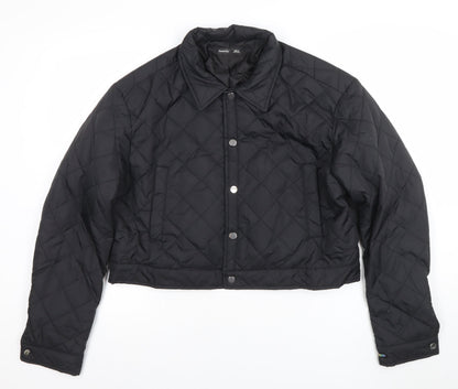 Womens UK Size M Fever City Black Quilted Coat