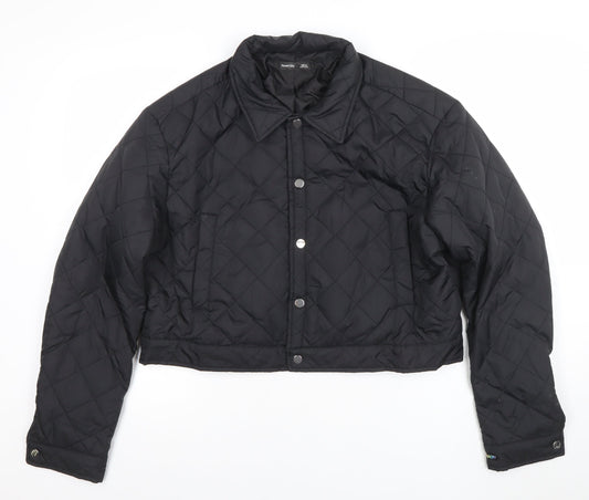 Womens UK Size M Fever City Black Quilted Coat