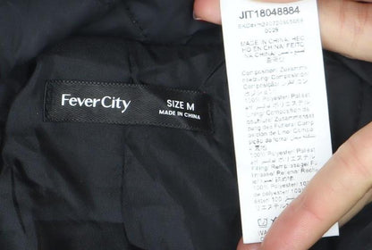 Womens UK Size M Fever City Black Quilted Coat