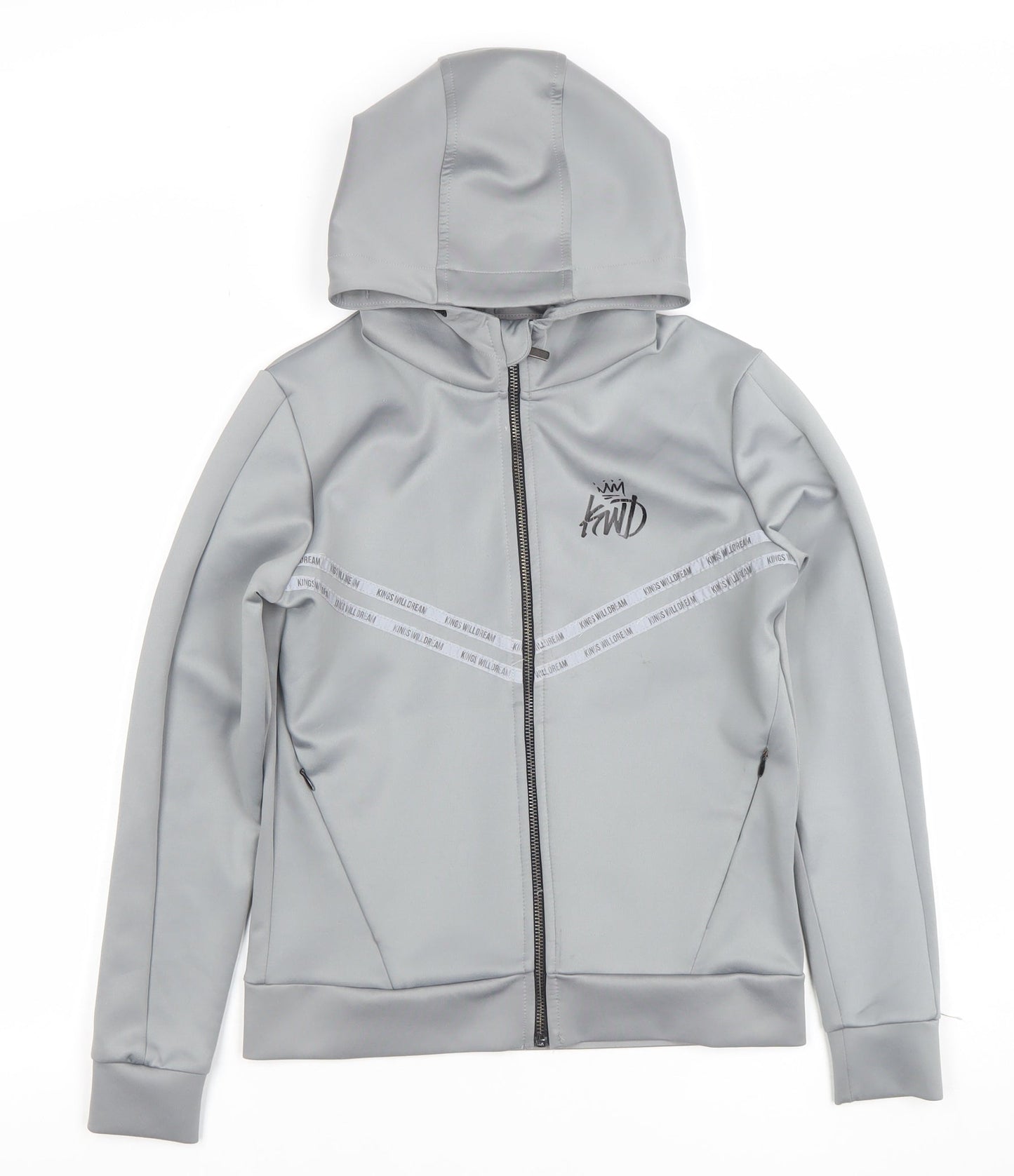 Boys UK Size 10-11 Years Kings Will Dream Grey Full Zip Hoodie