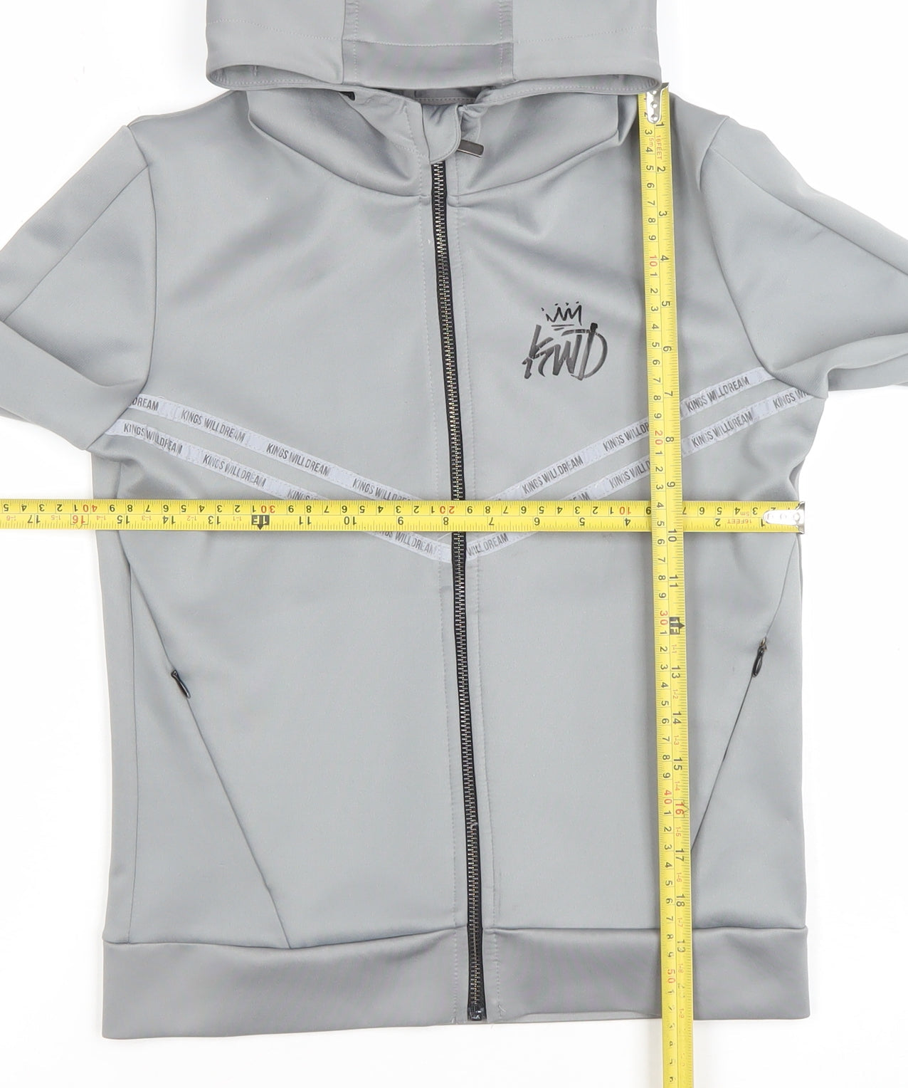 Boys UK Size 10-11 Years Kings Will Dream Grey Full Zip Hoodie