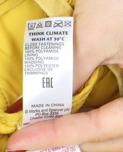 Boys UK Size 7-8 Years Marks and Spencer Yellow Puffer Jacket